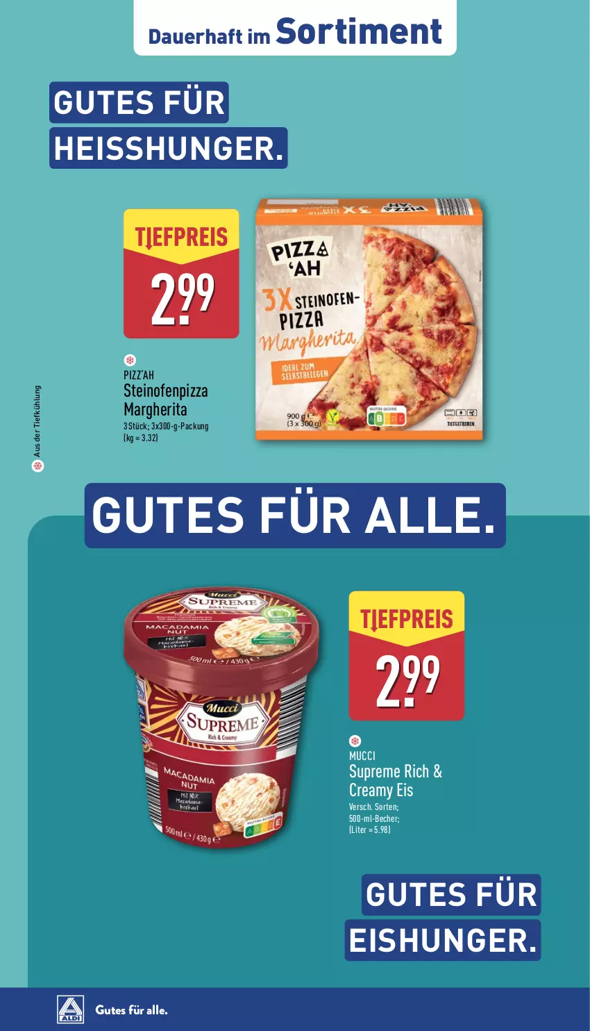 Aktueller Prospekt Aldi Nord - Von Montag - von 07.07 bis 12.07.2025 - strona 37 - produkty: auer, aus der tiefkühlung, Becher, eis, margherita, Ofen, pizza, steinofen, Ti