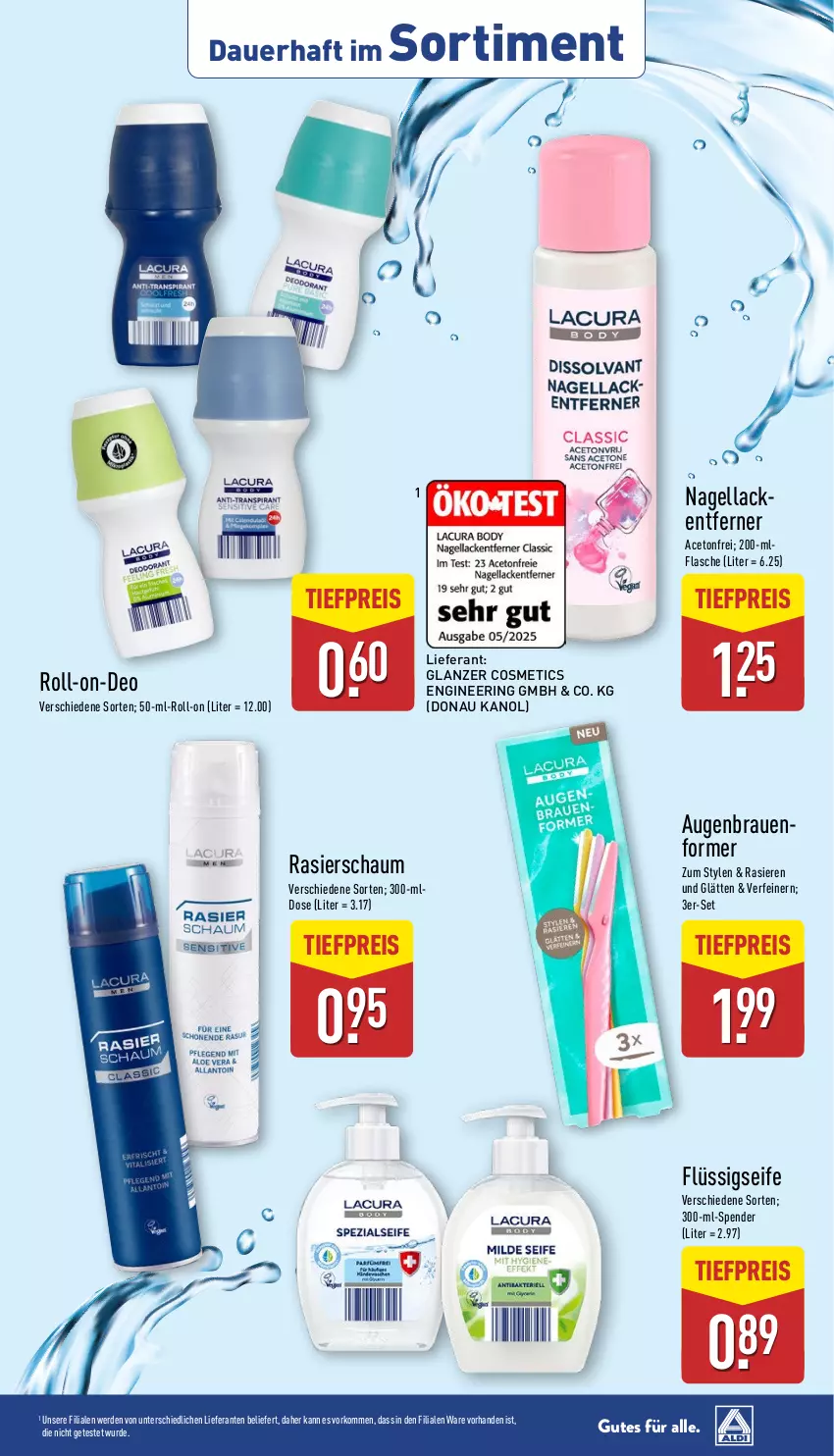 Aktueller Prospekt Aldi Nord - Von Montag - von 07.07 bis 12.07.2025 - strona 39 - produkty: aceto, auer, deo, eis, erde, flasche, flüssigseife, gin, lack, Nagellack, Rasierschaum, reis, ring, Seife, Ti, tiefpreis