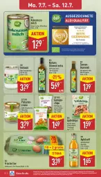 Gazetka promocyjna Aldi Nord - Von Montag - Gazetka - ważna od 12.07 do 12.07.2025 - strona 12 - produkty: aldi, apfel, Apfeldirektsaft, apfelsaft, aufstrich, Bau, beutel, bio, blume, blumen, blumenöl, brot, brotaufstrich, chips, creme, direktsaft, eier, flasche, gin, kokos, kokosnuss, Kokosnussmilch, kokosöl, meersalz, milch, natives olivenöl, natur, nuss, olive, oliven, olivenöl, olivenöl extra, pistazien, saft, salz, sonnenblume, sonnenblumen, sonnenblumenöl, Ti, trolli, ZTE