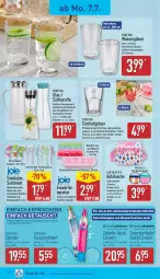 Gazetka promocyjna Aldi Nord - Von Montag - Gazetka - ważna od 12.07 do 12.07.2025 - strona 18 - produkty: Bau, bürste, cocktail, Crofton, decke, Deckel, dell, edelstahl, eis, eiswürfel, eiswürfelbereiter, elle, flasche, frucht, getränk, Gläser, glaskaraffe, Karaffe, kühltasche, LG, Mode, Reinigung, reinigungsbürste, Ria, rwe, saft, Schriftzug, Soda, spülmaschinen, Tasche, Ti, topper, Trinkhalme, wasser, würfel
