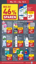 Gazetka promocyjna Aldi Nord - Von Montag - Gazetka - ważna od 12.07 do 12.07.2025 - strona 9 - produkty: Allzwecktücher, Alwa, Autan, bio, Coral, deo, deodorant, dove, dusche, einwegrasierer, eis, elle, flasche, gillette, gin, hella, insektenschutz, mac, mineralwasser, natur, natürliches mineralwasser, pflegedusche, rasierer, Rauch, reis, rel, rwe, sekt, shampoo, sim, swiffer, teller, Ti, tücher, venus, volvic, waschmittel, wasser, weck, ZTE