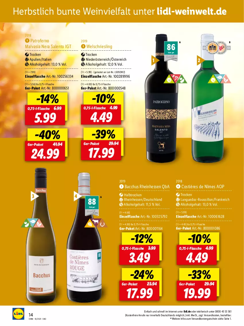 Aktueller Prospekt Lidl - Beste Weine für jeden Anlass - von 30.09 bis 31.10.2021 - strona 14