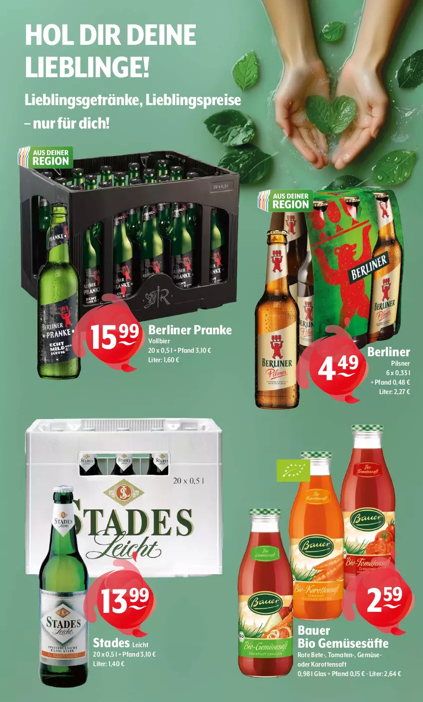 Aktueller Prospekt Getraenke Hoffmann - Prospekte - von 26.01 bis 31.01.2026 - strona 11 - produkty: auer, Bau, Bauer, berliner, bier, bio, bio gemüse, eis, getränk, getränke, karotten, pils, pilsner, reis, rote bete, saft, säfte, tomate, tomaten