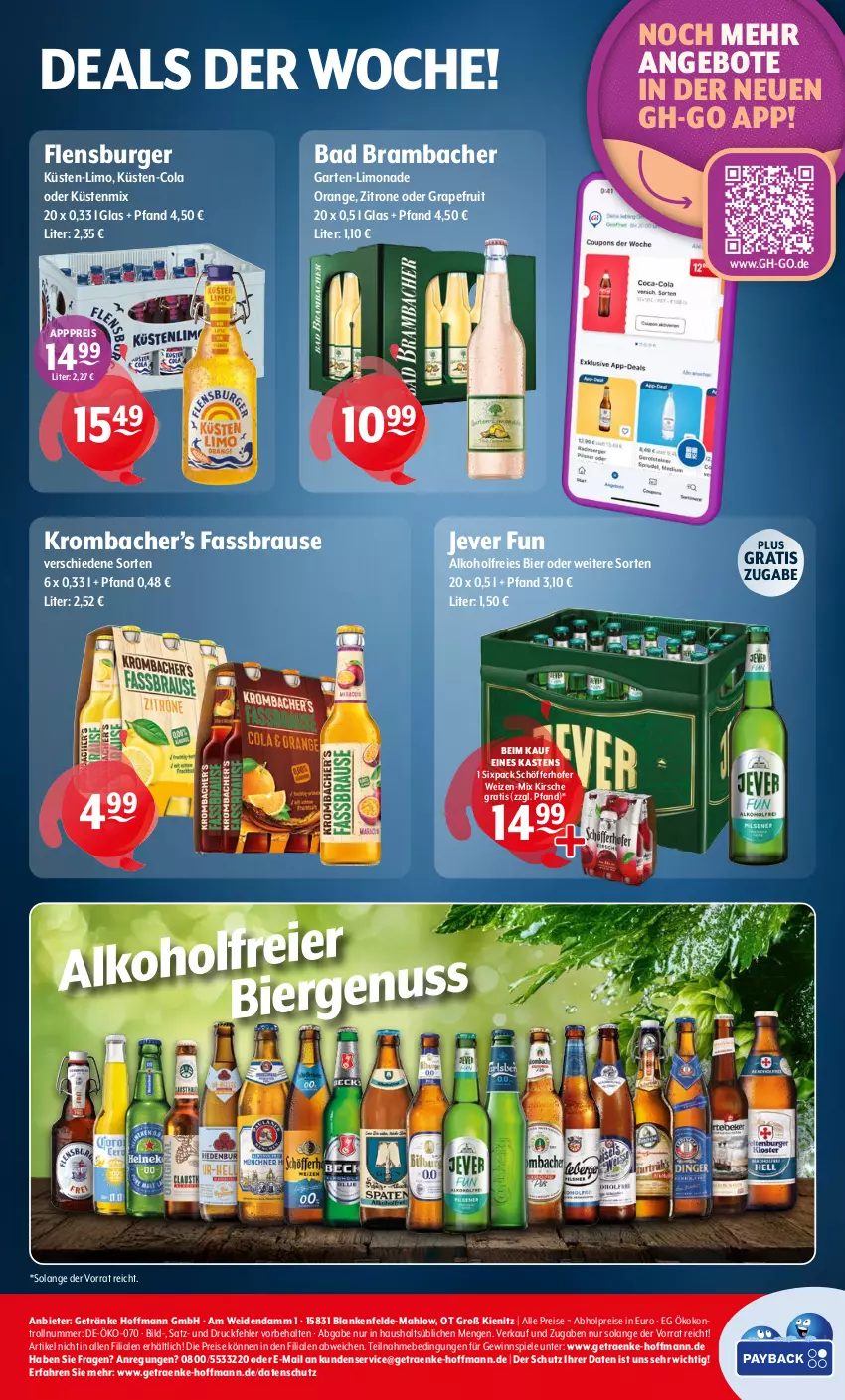 Aktueller Prospekt Getraenke Hoffmann - Prospekte - von 26.01 bis 31.01.2026 - strona 8 - produkty: abholpreise, alkohol, angebot, angebote, Bad, bier, brause, burger, cola, eis, fassbrause, flensburger, Garten, getränk, getränke, gewinnspiel, grapefruit, jever, kirsch, kirsche, krombache, krombacher, limo, limonade, nuss, orange, reis, schöfferhofer, Spiele, Ti, zitrone
