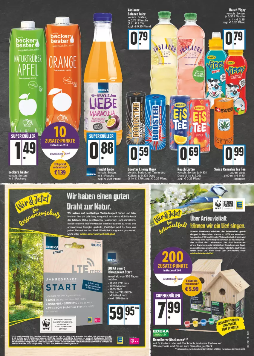 Aktueller Prospekt E Center - Angebote der Woche - von 28.02 bis 05.03.2022 - strona 13 - produkty: abis, Bau, brut, deka, eis, eistee, ente, flasche, frucht, Holz, ice tea, LG, massivholz, Pinsel, Rauch, reis, Schütze, sim, Surf, tee, Ti, usb, wasser