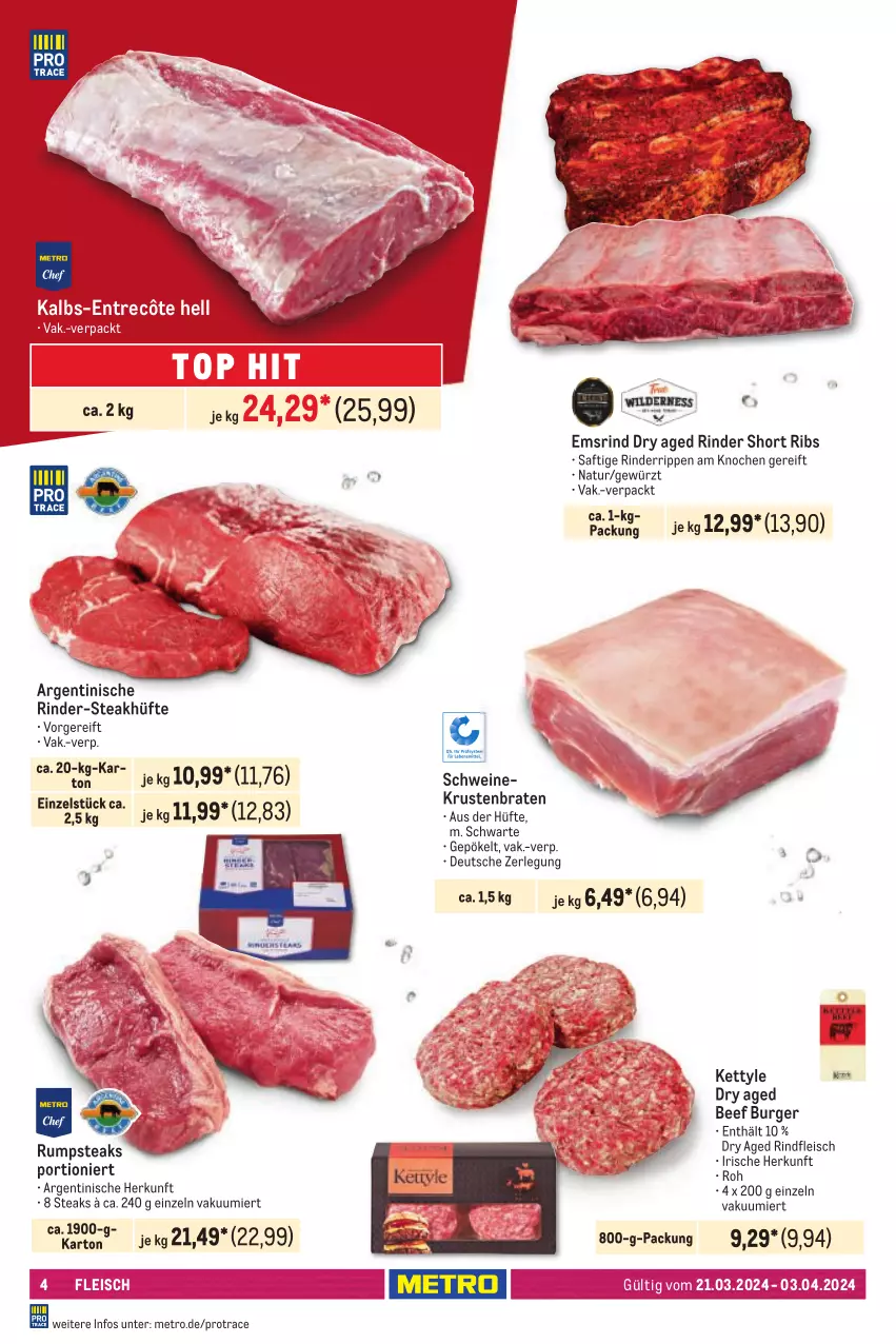 Aktueller Prospekt Metro - GastroJournal - von 21.03 bis 03.04.2024 - strona 2 - produkty: beef, braten, burger, eis, entrecôte, fleisch, gewürz, krustenbraten, Metro, natur, rind, rinder, Rinderrippen, rindfleisch, Rippen, rum, rumpsteak, saft, schwein, schweine, steak, steakhüfte, steaks, Ti, wein, weine