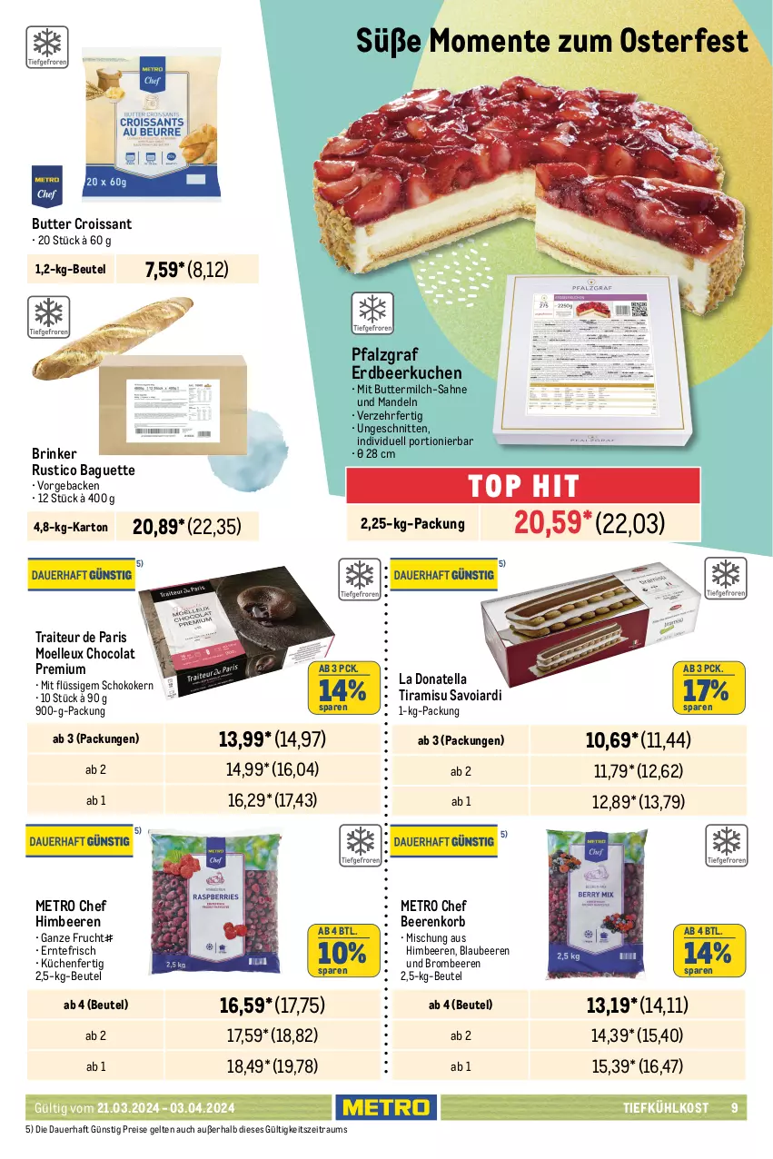 Aktueller Prospekt Metro - GastroJournal - von 21.03 bis 03.04.2024 - strona 9 - produkty: ananas, auer, Babyspinat, baguette, Bau, Bauer, beere, beeren, beutel, Blaubeer, blaubeere, brombeere, brombeeren, butter, buttermilch, cola, Croissant, eis, elle, ente, erdbeere, fenchel, frucht, früchte, geback, gurke, gurken, himbeer, himbeere, himbeeren, kokos, kokosnuss, korb, küche, Küchen, kuchen, LG, mandel, mandeln, mango, Metro, milch, möhren, nuss, obst, passionsfrucht, püree, reis, sac, sahne, schnitten, schoko, spinat, Ti, tiefkühlkost, tiramisu, zitrone, zitronen