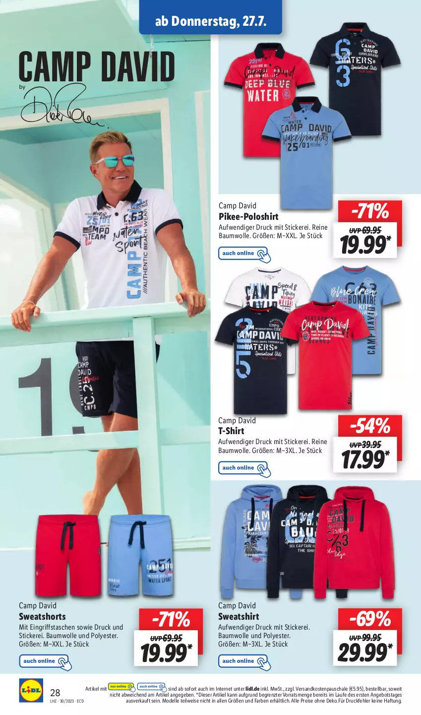 Aktueller Prospekt Lidl - Aktionsprospekt - von 24.07 bis 29.07.2023 - strona 42 - produkty: angebot, Bau, baumwolle, dell, eis, elle, Mode, ndk, poloshirt, reine baumwolle, reis, Schal, Schale, shirt, shorts, Sweatshirt, sweatshorts, T-Shirt, Tasche, taschen, Ti, wolle, ZTE