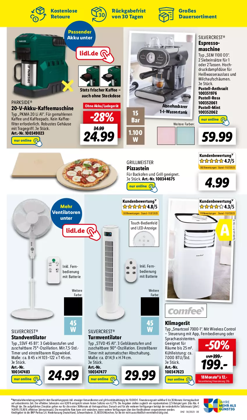 Aktueller Prospekt Lidl - Aktionsprospekt - von 24.07 bis 29.07.2023 - strona 69 - produkty: akku, auer, auto, backofen, backofen und, batterie, eis, elle, ente, erde, espresso, fernbedienung, grill, kaffee, kaffeemaschine, kaffeepads, klimagerät, ladegerät, Meister, milch, mint, ndk, Ofen, Parkside, pizza, reis, rel, rum, Schal, silvercrest, Spektrum, standventilator, steckdose, tasse, Ti, timer, tisch, tragegriff, turmventilator, ventilator, wasser, wassertank