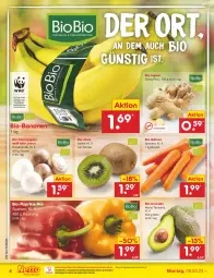 Gazetka promocyjna Netto Marken-Discount - Filial-Angebote - Gazetka - ważna od 13.05 do 13.05.2023 - strona 4 - produkty: asti, avocado, banane, bananen, bestpreis, beutel, bio, bio-bananen, Bio-Paprika, biobio, braun, champignon, discount, eis, ingwer, kiwi, möhren, ndk, paprika, reis, Schal, Schale, Ti