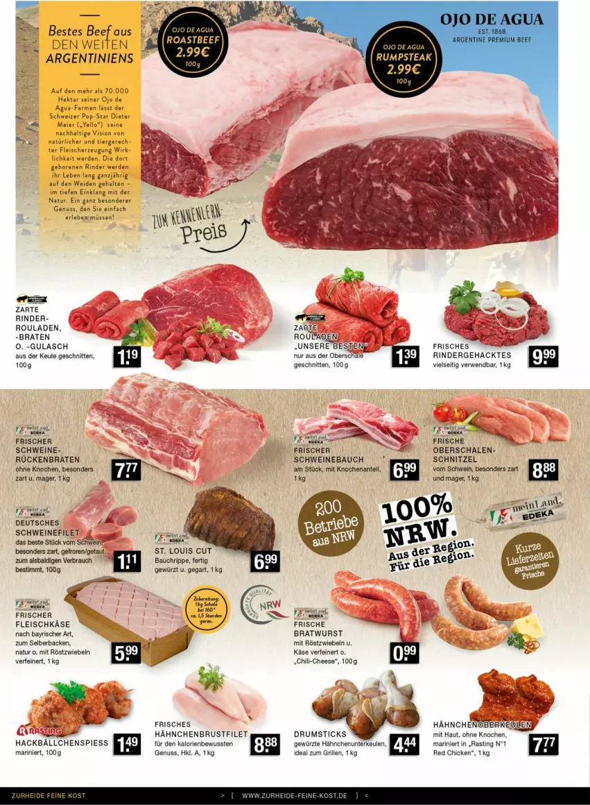 Aktueller Prospekt Edeka - Prospekte - von 03.08 bis 10.08.2024 - strona 2 - produkty: aldi, asti, Bau, beef, braten, bratwurst, brustfilet, chili, eier, eis, erde, filet, fleisch, fleischkäse, gewürz, grill, gulasch, hähnchenbrust, hähnchenbrustfilet, ideal zum grillen, Käse, mit röstzwiebeln, natur, nuss, Rauch, rind, rinder, röstzwiebeln, rouladen, Rückenbraten, rum, rwe, Schal, Schale, schnitten, schnitzel, schwein, schweine, Schweinebauch, schweinefilet, Ti, wein, weine, wurst, zwiebel, zwiebeln