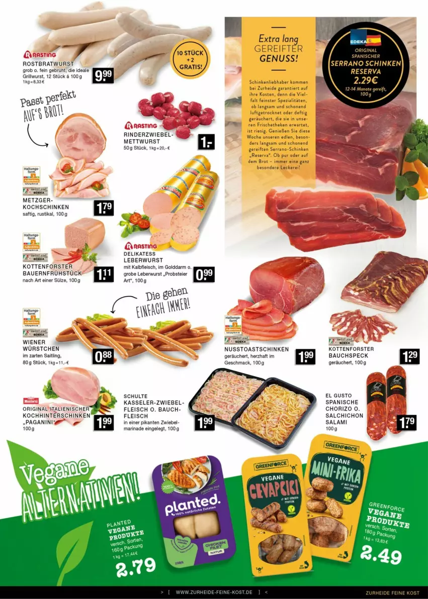 Aktueller Prospekt Edeka - Prospekte - von 03.08 bis 10.08.2024 - strona 3 - produkty: auer, Bau, Bauer, bratwurst, chorizo, eier, eis, fleisch, gin, grill, Grillwurst, hinterschinken, im zarten saitling, Kalbfleisch, kasseler, kochschinken, leberwurst, mac, marinade, Mett, mettwurst, mit kalbfleisch, nuss, obst, rind, rinder, rostbratwurst, saft, salami, schinken, Speck, Ti, toast, Toastschinken, wiener, wurst, würstchen, zwiebel