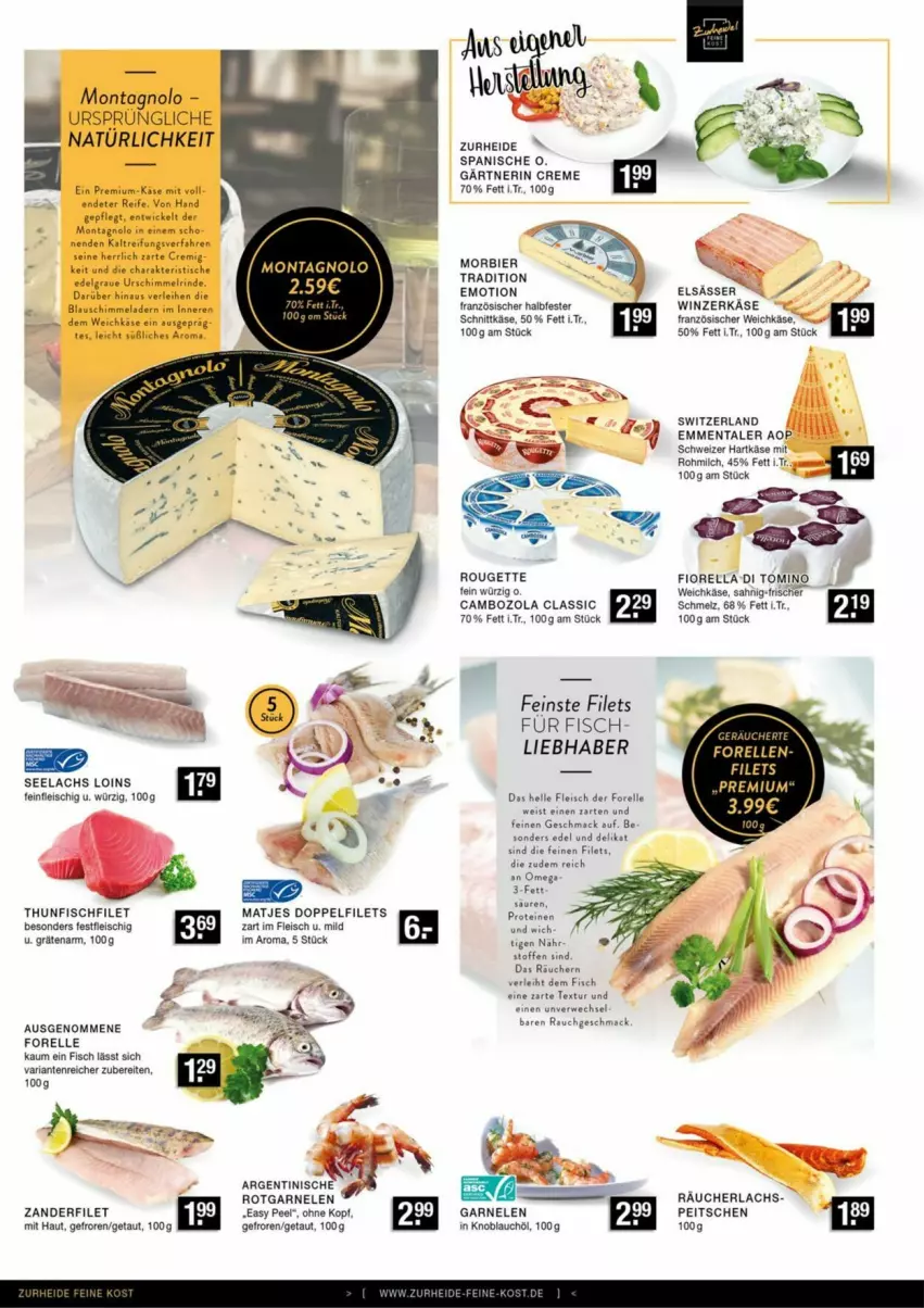 Aktueller Prospekt Edeka - Prospekte - von 03.08 bis 10.08.2024 - strona 4 - produkty: bier, cambozola, creme, eis, elle, emmentaler, filet, filets, fisch, fleisch, forelle, französischer weichkäse, garnelen, halbfester schnittkäse, hartkäse, Käse, knoblauch, lachs, mac, matjes, milch, Morbier, omega, Rauch, Räucherlachs, rel, Ria, rouge, rougette, rwe, schnittkäse, schweizer hartkäse, thunfisch, Ti, weichkäse, Zander