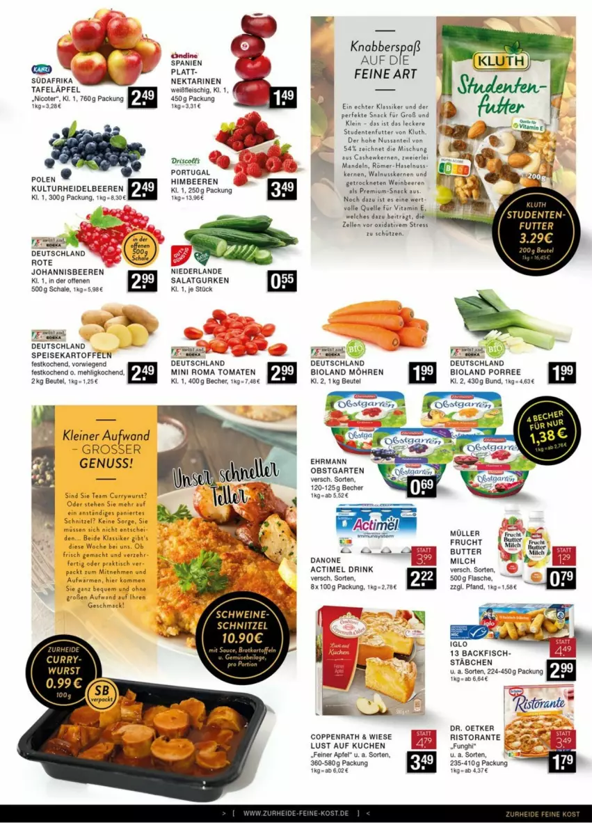 Aktueller Prospekt Edeka - Prospekte - von 03.08 bis 10.08.2024 - strona 5 - produkty: actimel, actimel drink, apfel, backfisch, Becher, beere, beeren, beutel, bio, bioland, butter, coppenrath, danone, danone actimel drink, Dr. Oetker, drink, ehrmann, eier, eis, elle, ente, fisch, flasche, fleisch, frucht, Garten, gurke, gurken, haselnuss, heidelbeere, heidelbeeren, himbeer, himbeere, himbeeren, johannisbeere, Johannisbeeren, kartoffel, kartoffeln, kuchen, leine, Lust auf Kuchen, mac, mandel, mandeln, mehl, milch, möhren, Müller, Nektar, nektarinen, nuss, obst, obstgarten, ristorante, Rote Johannisbeeren, salat, Salatgurke, salatgurken, SANTE, Schal, Schale, Schütze, snack, speisekartoffeln, studentenfutter, tafeläpfel, Ti, tomate, tomaten, vita, walnuss, walnusskerne, wein