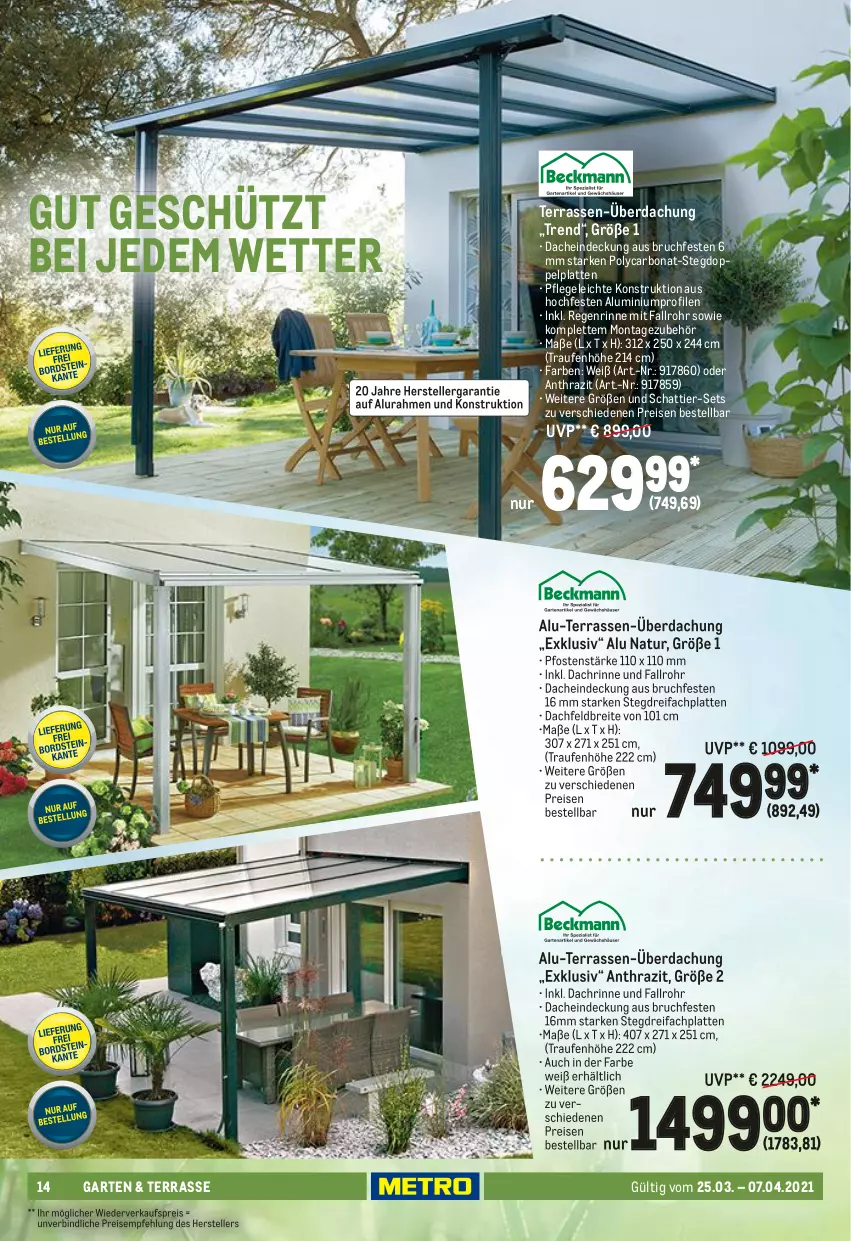 Aktueller Prospekt Metro - Garten und Terrasse - von 25.03 bis 07.04.2021 - strona 14 - produkty: Bona, Brei, eis, elle, Garten, HP, latte, natur, reis, teller, Ti