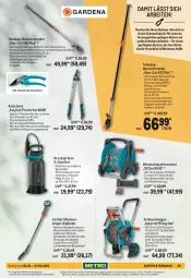 Gazetka promocyjna Metro - Garten und Terrasse - Gazetka - ważna od 07.04 do 07.04.2021 - strona 25 - produkty: aqua, Bau, blume, blumen, Blumenampel, brause, eis, elle, gardena, Garten, Gartenschere, Holz, Liege, messer, pflanze, pflanzen, reis, saft, Schere, schlauch, schlauchwagen, schultergurt, Sport, Teleskop, teller, Ti, trommel, wandhalterung