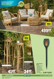 Gazetka promocyjna Metro - Garten und Terrasse - Gazetka - ważna od 07.04 do 07.04.2021 - strona 4 - produkty: beleuchtung, Couch, elle, garnitur, Garten, glasplatte, hocker, kissen, lack, Lacke, latte, Ria, Rückenkissen, sessel, Ti, tisch