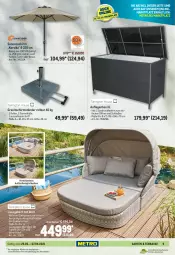 Gazetka promocyjna Metro - Garten und Terrasse - Gazetka - ważna od 07.04 do 07.04.2021 - strona 9 - produkty: auflagenbox, bett, braun, eis, elle, Garten, LG, natur, reis, Ria, schirmständer, sonnenschirm, teller, Ti