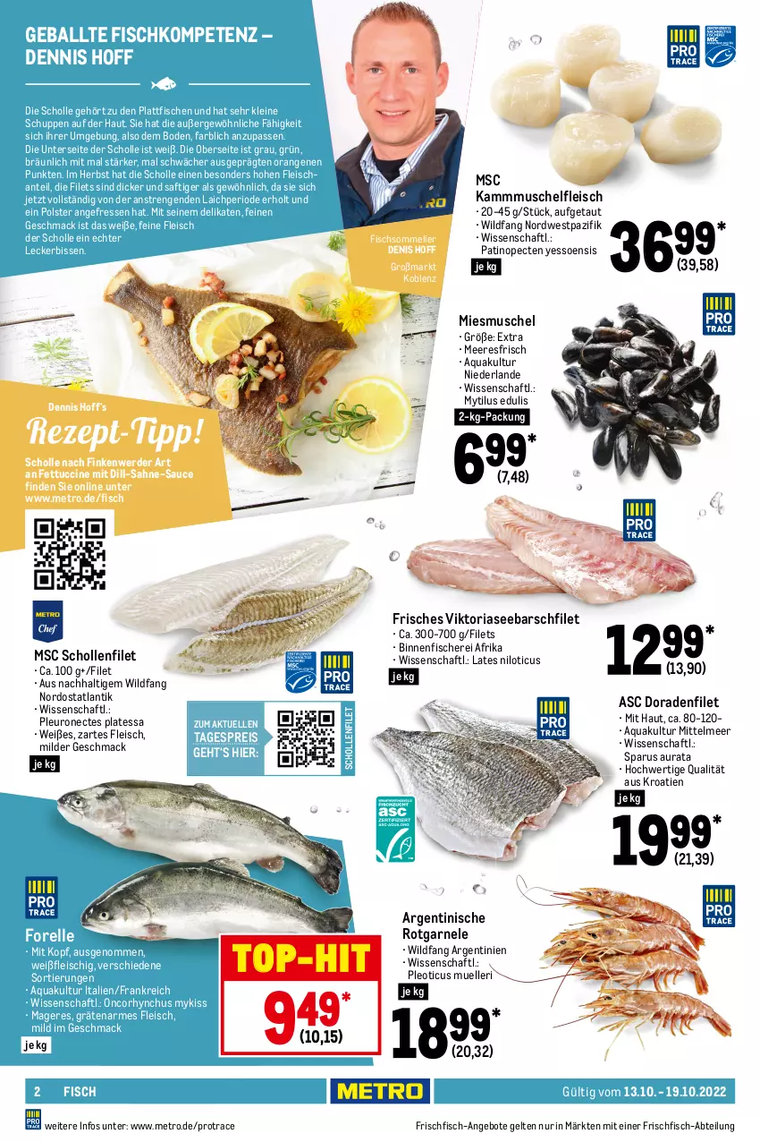 Aktueller Prospekt Metro - Food - von 13.10 bis 19.10.2022 - strona 2 - produkty: Abtei, angebot, angebote, aqua, ball, beutel, bio, cin, Dorade, eis, elle, erde, feinkost, filegro, filet, filets, fisch, fische, Fischer, Fischfeinkost, fleisch, forelle, frischfisch, garnelen, hering, Herings, HP, iglo, lachs, leine, lysell, mac, Metro, orange, orangen, Räucherlachs, reis, rel, Ria, ring, saft, sahne, salz, sauce, Schere, schlemmerfilet, scholl, Ti, top-hit, tuc, Wild