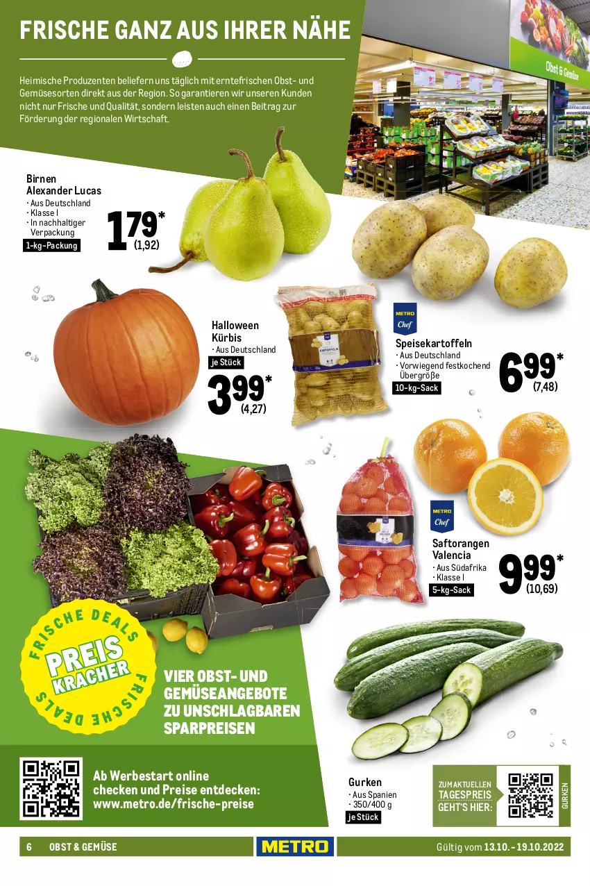 Aktueller Prospekt Metro - Food - von 13.10 bis 19.10.2022 - strona 6 - produkty: activia, albray, alexa, angebot, angebote, Becher, Birnen, butter, butterkäse, chaumes, chavroux, comté, danone, danone activia, decke, dessert, edamer, ehrmann, Ehrmann Grand Dessert, eis, elle, ente, frischkäse, frucht, fruchtjoghurt, gouda, grana, gurke, gurken, hartkäse, irische butter, je 250-g-packung, joghur, joghurt, kartoffel, kartoffeln, Käse, käsescheiben, kerrygold, Kürbis, landliebe, LG, mac, Metro, milch, molkereiprodukte, obst, orange, orangen, Rana, reis, sac, saft, Saftorangen, schnittkäse, schnittkäsescheiben, speisekartoffeln, St. Albray, Ti, Tiere, top-hit, und gemüse, ziegenfrischkäse