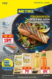 Gazetka promocyjna Metro - Food - Gazetka - ważna od 19.10 do 19.10.2022 - strona 1 - produkty: aqua, filet, fisch, flasche, frischfisch, getränk, getränke, granini, lachs, lachsfilet, Metro, Palette, pasta, rwe, saft, Ti, top-hit