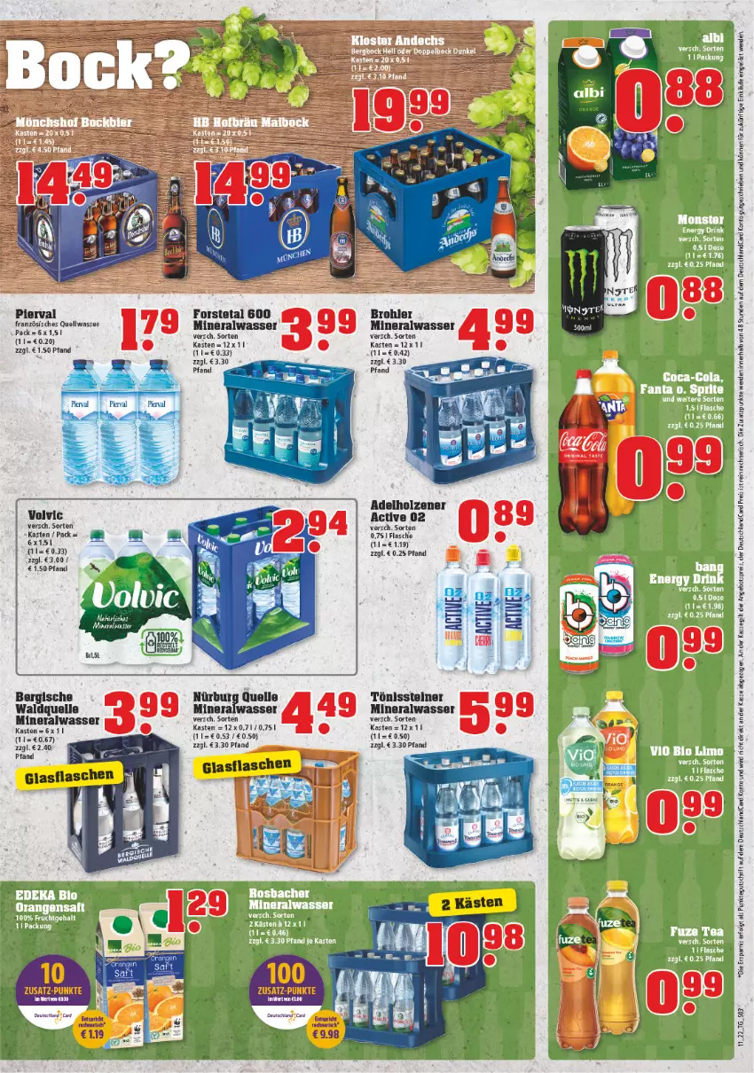 Aktueller Prospekt Trinkgut - von 14.03 bis 19.03.2022 - strona 3 - produkty: adelholzener, Alwa, angebot, angebotspreis, deutschlandcard, eis, elle, erde, flasche, Holz, LG, mineralwasser, reis, rel, steiner, Ti, volvic, wasser