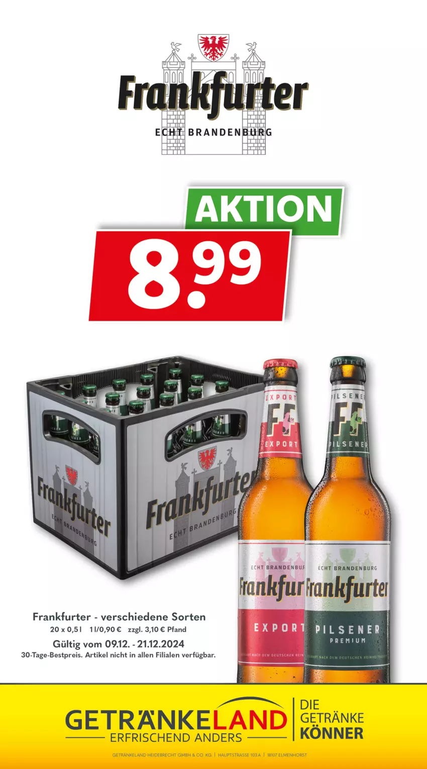 Aktueller Prospekt Getraenkeland - von 09.12 bis 21.12.2024 - strona 11 - produkty: bestpreis, eis, Elan, frankfurter, getränk, getränke, reis, tee, Ti