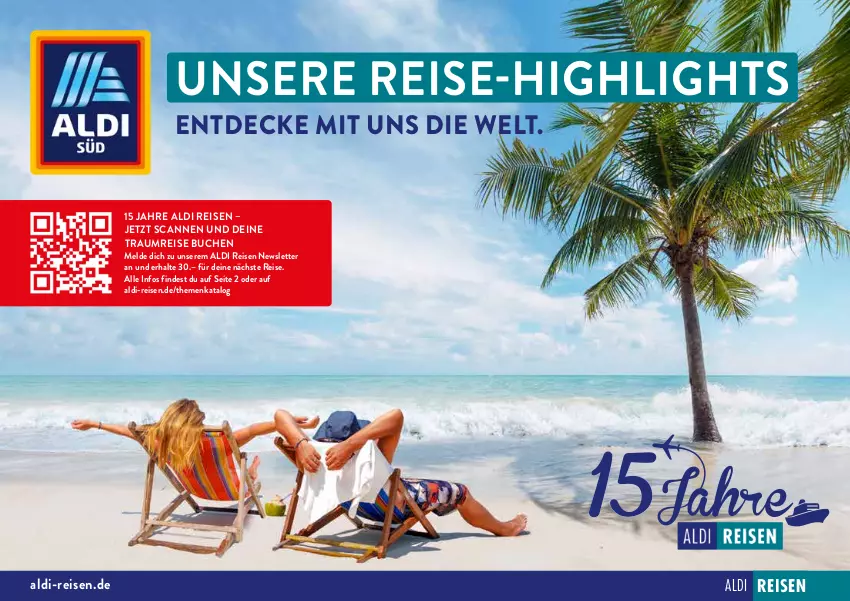 Aktueller Prospekt AldiSud - UNSERE LIEBLINGSREISEN - von 01.08 bis 31.08.2022 - strona 1 - produkty: aldi, buch, decke, eis, reis, reise-highlights