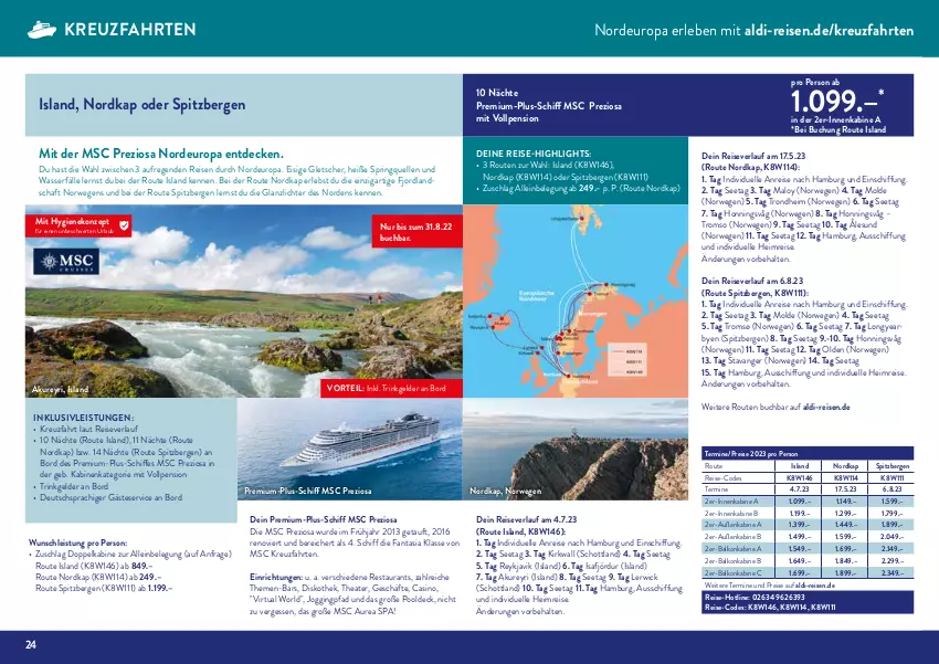 Aktueller Prospekt AldiSud - UNSERE LIEBLINGSREISEN - von 01.08 bis 31.08.2022 - strona 24 - produkty: aldi, balkonkabine, buch, decke, eis, elle, fanta, gin, inklusivleistungen, kreuzfahrten, pool, reis, reise-highlights, reiseverlauf, ring, rwe, schott, Thea, Ti, wasser, WICK