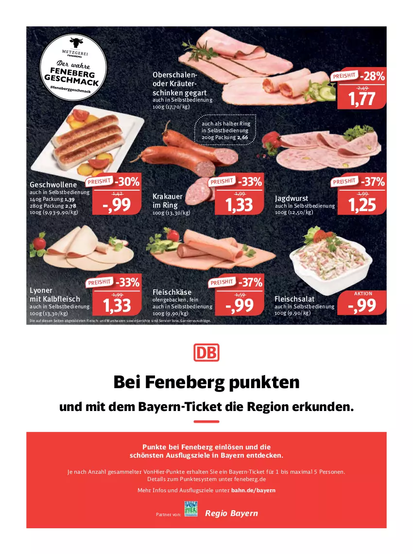 Aktueller Prospekt Feneberg - Prospekte - von 24.11 bis 26.11.2022 - strona 4 - produkty: auer, decke, eis, fleisch, fleischkäse, fleischsalat, garnier, geback, jagdwurst, Kalbfleisch, Käse, krakauer, kräuter, lyoner, mit kalbfleisch, oder kräuter, Ofen, reis, ring, salat, Schal, Schale, schinken, Ti, wolle, wurst, Yo