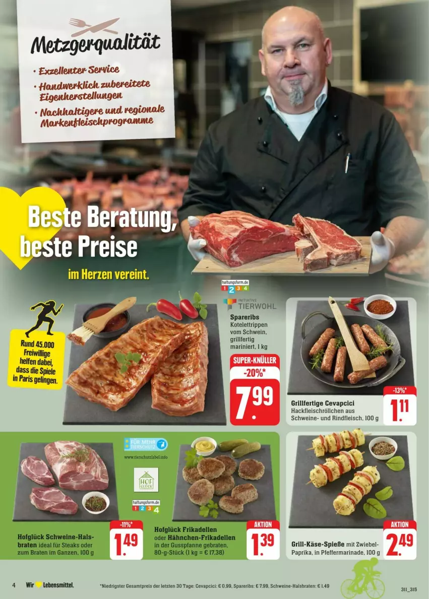 Aktueller Prospekt Edeka - Prospekte - von 27.07 bis 03.08.2024 - strona 4 - produkty: braten, cevapcici, eis, fleisch, grill, hackfleisch, Käse, kotelett, lebensmittel, marinade, paprika, pfeffer, reis, rind, rindfleisch, Rippen, schwein, schweine, spareribs, Ti, wein, weine, ZTE, zwiebel