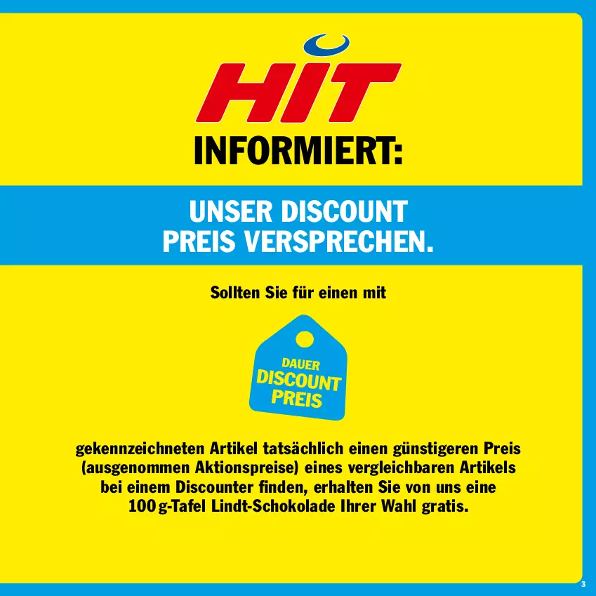 Aktueller Prospekt Hit - Prospekte - von 13.03 bis 08.04.2023 - strona 3 - produkty: aktionspreis, discount, eis, lindt, reis, schoko, schokolade, Ti