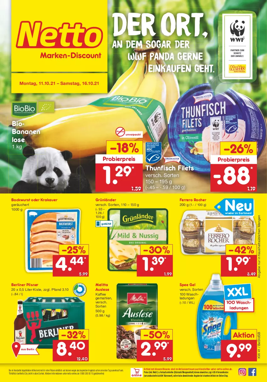 Aktueller Prospekt Netto Marken-Discount - Filial Angebote - von 11.10 bis 16.10.2021 - strona 1