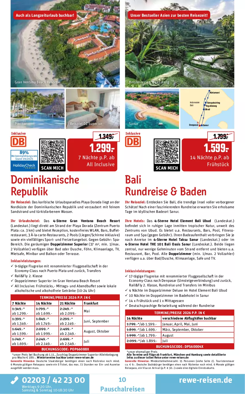 Aktueller Prospekt Rewe Reisen - Reiseprospekt - von 24.09 bis 31.10.2025 - strona 10 - produkty: alkohol, alkoholfreie getränke, angebot, Bad, buch, decke, deo, deutschsprachige reiseleitung, dusche, eis, elle, erde, getränk, getränke, inklusivleistungen, Liege, natur, pool, pril, reis, rel, rezept, ring, rum, Schal, schirme, Sport, Ti, uhr, Venta, wasser