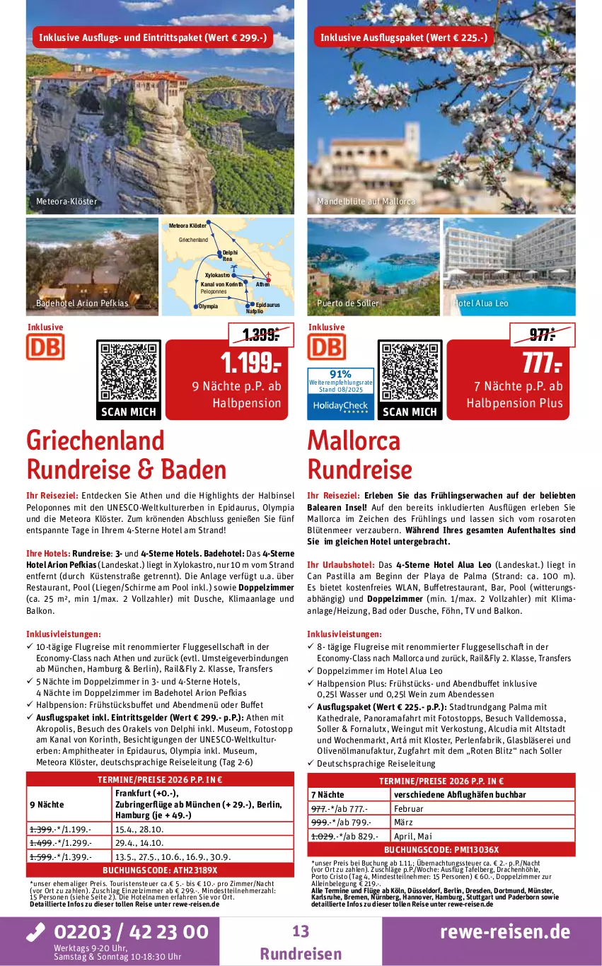 Aktueller Prospekt Rewe Reisen - Reiseprospekt - von 24.09 bis 31.10.2025 - strona 13 - produkty: asti, Bad, Blüte, buch, decke, deutschsprachige reiseleitung, dusche, eis, Faktu, gin, inklusivleistungen, Liege, mandel, olive, oliven, olivenöl, perlen, pool, pril, rama, reis, ring, saro, schirme, Thea, Ti, uhr, wasser, wein