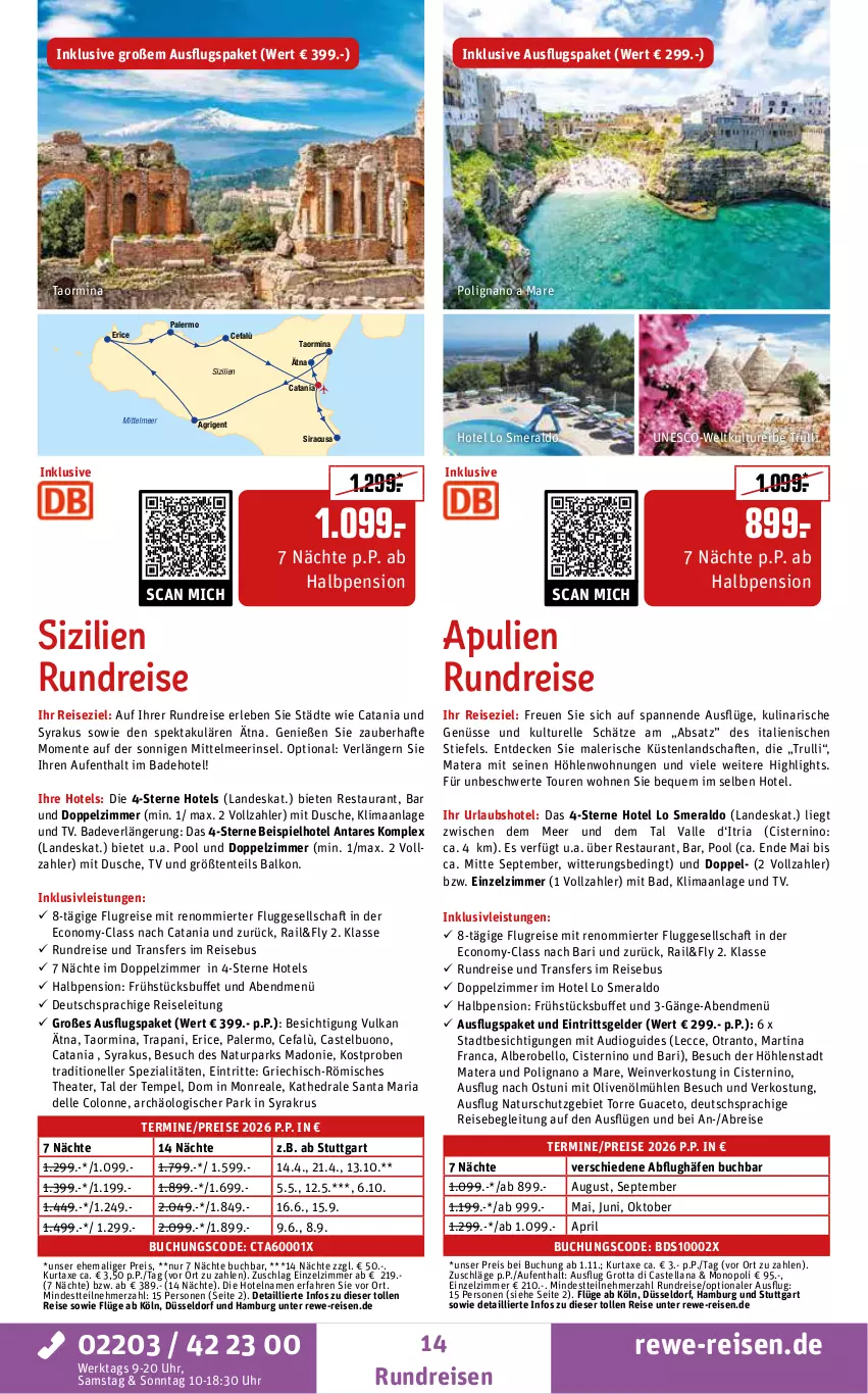 Aktueller Prospekt Rewe Reisen - Reiseprospekt - von 24.09 bis 31.10.2025 - strona 14 - produkty: aceto, axe, Bad, Brei, buch, decke, dell, deutschsprachige reiseleitung, dusche, eis, elle, ente, inklusivleistungen, kurtaxe, natur, olive, oliven, olivenöl, pool, pril, reis, rel, Ria, Spezi, Thea, Ti, uhr, wein