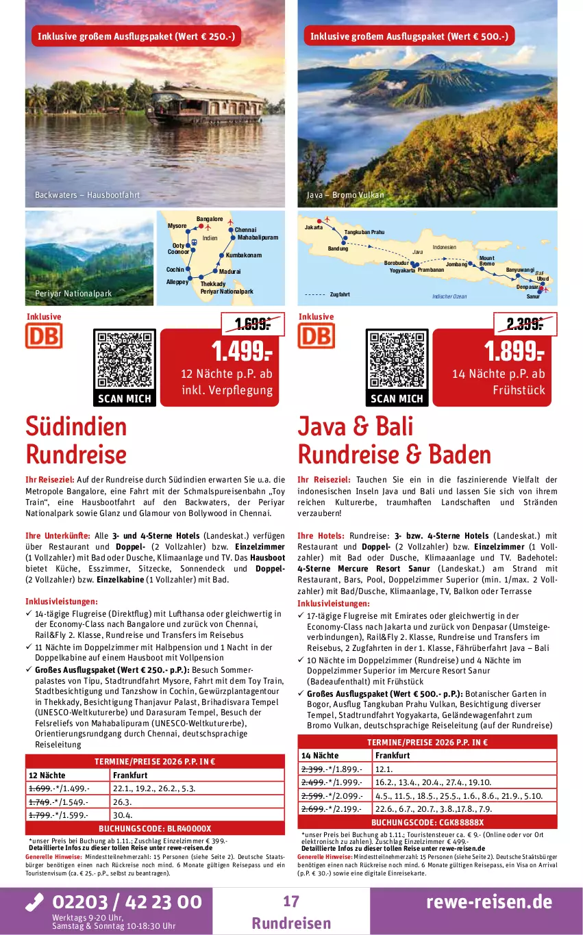 Aktueller Prospekt Rewe Reisen - Reiseprospekt - von 24.09 bis 31.10.2025 - strona 17 - produkty: Bad, buch, deutschsprachige reiseleitung, dusche, eis, Eisenbahn, Elektro, elle, Esszimmer, Garten, gewürz, inklusivleistungen, küche, Metro, pool, reis, rel, Ti, uhr, usb, Yo