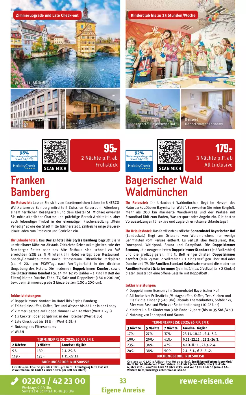 Aktueller Prospekt Rewe Reisen - Reiseprospekt - von 24.09 bis 31.10.2025 - strona 33 - produkty: Amber, auer, auto, axe, Bad, Berger, bett, Betten, bier, Biere, buch, cocktail, drink, drinks, dusche, eis, fisch, fische, Fischer, Garten, getränk, getränke, inklusivleistungen, innenpool, kaffee, Kaiser, Kinder, kuchen, Mode, natur, pool, reis, rosen, rwe, snack, Sport, tee, Ti, uhr, wasser, Wassersport, wein, Whirlpool