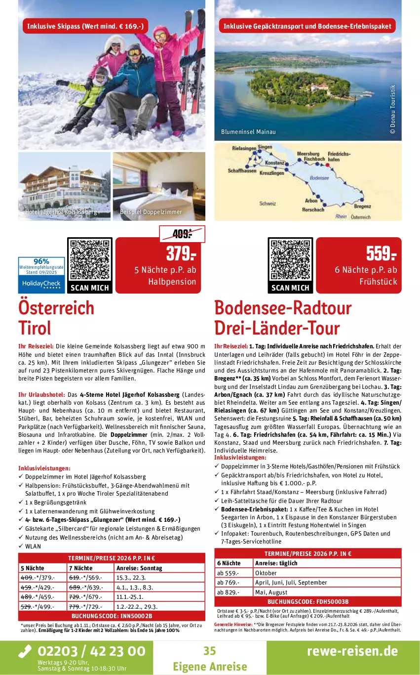 Aktueller Prospekt Rewe Reisen - Reiseprospekt - von 24.09 bis 31.10.2025 - strona 35 - produkty: auer, axe, bio, blume, blumen, Brei, buch, dusche, E-Bike, eis, elle, Fahrrad, Garten, getränk, Glühwein, GPS, inklusivleistungen, kaffee, Kinder, kuchen, Kugel, laterne, leine, Liege, mab, natur, pril, rama, reis, rel, rum, salat, sattel, Spezi, Spiele, Sport, stube, Tasche, tee, Ti, uhr, wasser, wein, wellnessbereich, ZTE