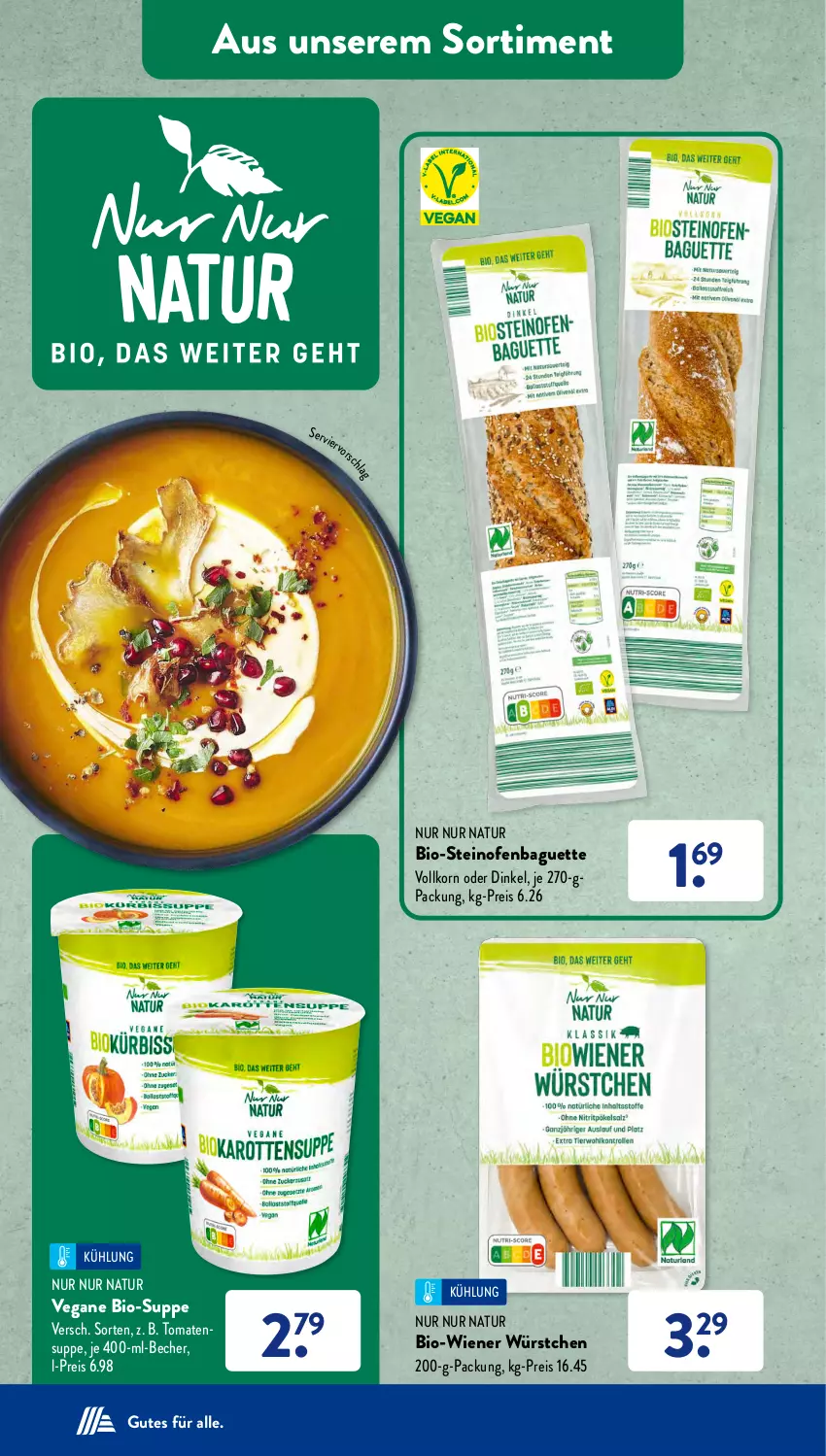 Aktueller Prospekt AldiSud - IN ZWEI WOCHEN - von 26.02 bis 02.03.2024 - strona 31 - produkty: baguette, Becher, bio, eis, korn, natur, Ofen, reis, steinofen, suppe, Ti, tomate, tomaten, Tomatensuppe, wiener, wiener würstchen, würstchen