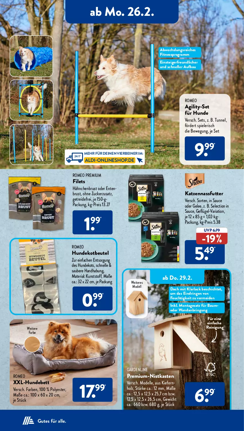 Aktueller Prospekt AldiSud - IN ZWEI WOCHEN - von 26.02 bis 02.03.2024 - strona 8 - produkty: aldi, arla, Bau, bett, beutel, dell, eis, elle, ente, Entenbrust, filet, filets, Geflügel, gelee, hähnchenbrust, Holz, Hundebett, lack, Mode, nassfutter, Reinigung, reis, Ria, ring, sauce, Spiele, Ti, zucker