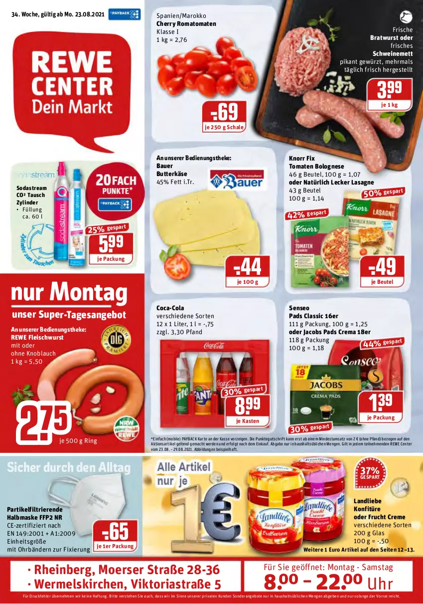 Aktueller Prospekt Rewe - Prospekte - von 23.08 bis 29.08.2021 - strona 1