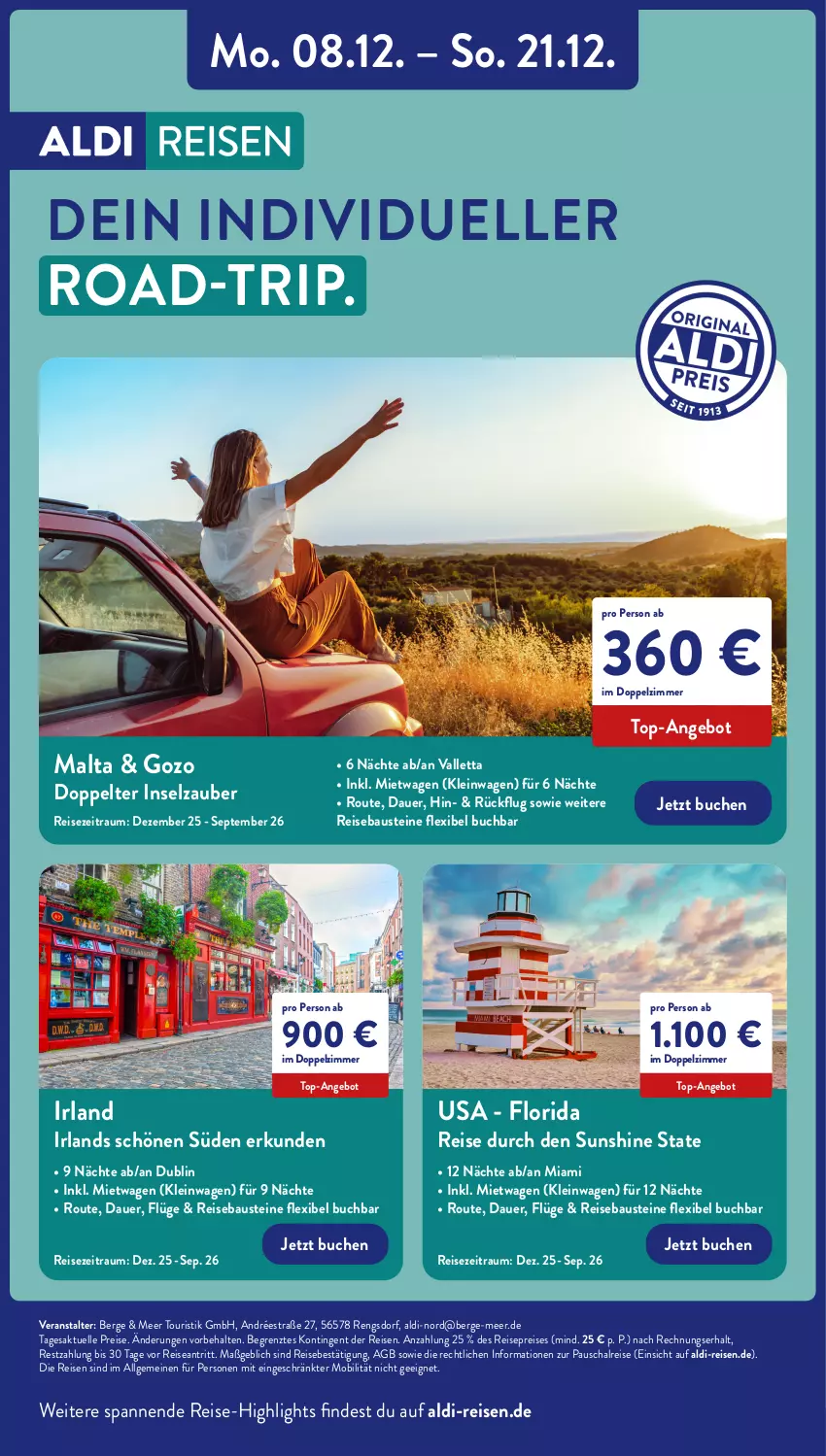 Aktueller Prospekt Aldi Nord - Von Montag - von 08.12 bis 13.12.2025 - strona 43 - produkty: aldi, angebot, auer, aust, Bau, buch, eis, elle, LG, reis, reise-highlights, Schal, sunshine, Ti, top-angebot, valletta, ZTE