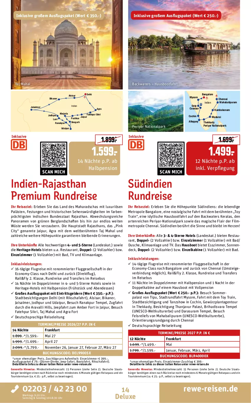 Aktueller Prospekt Rewe Reisen - Reiseprospekt - von 31.07 bis 28.08.2026 - strona 14 - produkty: Amber, arla, Bad, buch, deo, deutschsprachige reiseleitung, dusche, eis, elle, erde, Esszimmer, gewürz, HP, inklusivleistungen, LG, Metro, pril, Rana, reis, rel, Ti, Tiere, uhr, usb