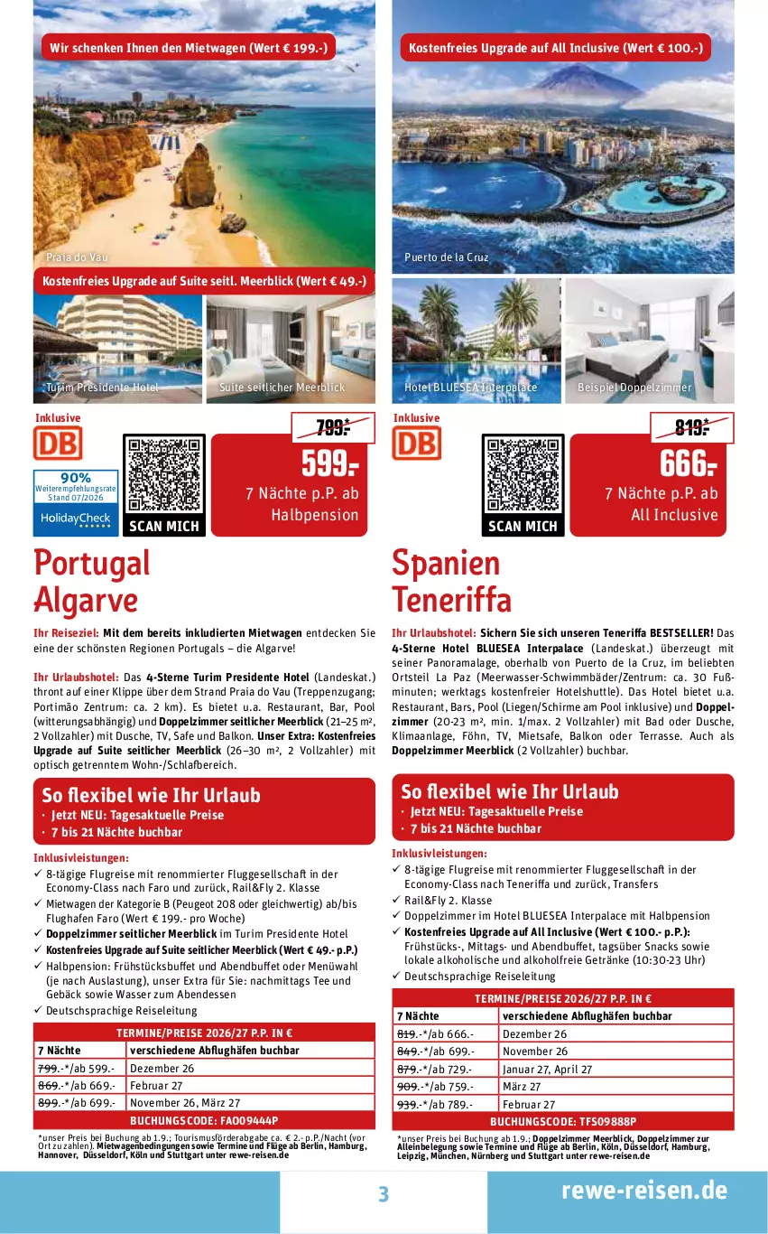 Aktueller Prospekt Rewe Reisen - Reiseprospekt - von 31.07 bis 28.08.2026 - strona 3 - produkty: alkohol, alkoholfreie getränke, Bad, buch, decke, deutschsprachige reiseleitung, dusche, eier, eis, elle, ente, getränk, getränke, inklusivleistungen, LG, Liege, Meerwasser, pool, pril, rama, reis, rum, schirme, snack, snacks, tee, Ti, tisch, uhr, wasser