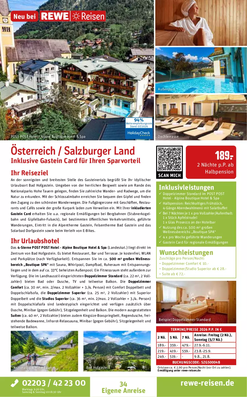 Aktueller Prospekt Rewe Reisen - Reiseprospekt - von 31.07 bis 28.08.2026 - strona 34 - produkty: apfel, Apfelstrudel, auer, axe, Bad, Badewanne, bett, boxspringbett, Brei, buch, burger, dusche, E-Bike, E-Bikes, ecco, eis, elle, erde, inklusivleistungen, Liege, Mode, natur, pool, prosecco, reis, rel, ring, rum, rwe, salat, salz, schlafsofa, Sofa, steiner, Strudel, Ti, uhr, Wanne, wellnessbereich, Whirlpool, ZTE