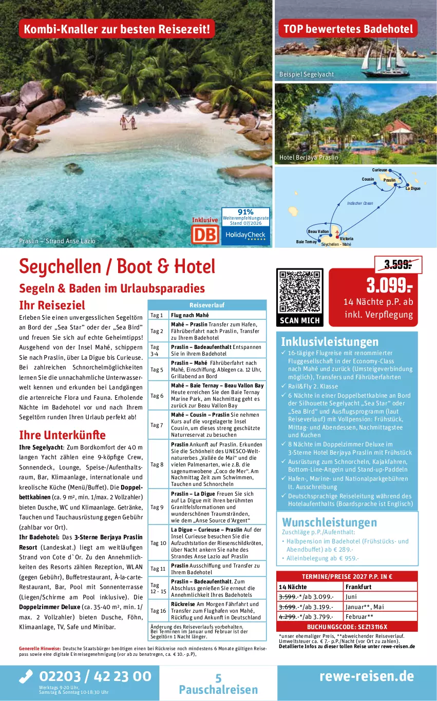 Aktueller Prospekt Rewe Reisen - Reiseprospekt - von 31.07 bis 28.08.2026 - strona 5 - produkty: Bad, bett, buch, deutschsprachige reiseleitung, dusche, eis, elle, ente, getränk, getränke, grill, Heu, hipp, inklusivleistungen, Kajak, küche, kuchen, Laufen, Liege, natur, pool, reis, reiseverlauf, rel, rezept, Ria, rwe, Schal, schirme, tee, Ti, uhr, wasser, ZTE