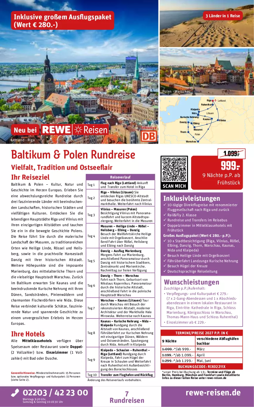 Aktueller Prospekt Rewe Reisen - Reiseprospekt - von 31.07 bis 28.08.2026 - strona 7 - produkty: Bad, buch, decke, deutschsprachige reiseleitung, dusche, eis, elle, fisch, fische, Fischer, harman, inklusivleistungen, Mode, natur, pril, rama, reis, reiseverlauf, rel, SANTE, Ti, uhr
