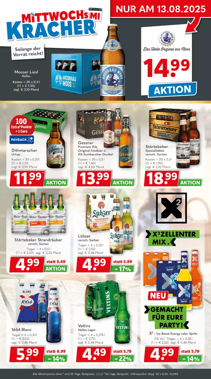 Aktueller Prospekt Getraenkeland - von 03.08 bis 15.08.2025 - strona 3 - produkty: aktionspreis, bestpreis, bestpreise, bier, eis, elle, gin, Lübzer, mars, pils, premium pils, reis, Spezi, störtebeker, Ti, urtyp, veltins