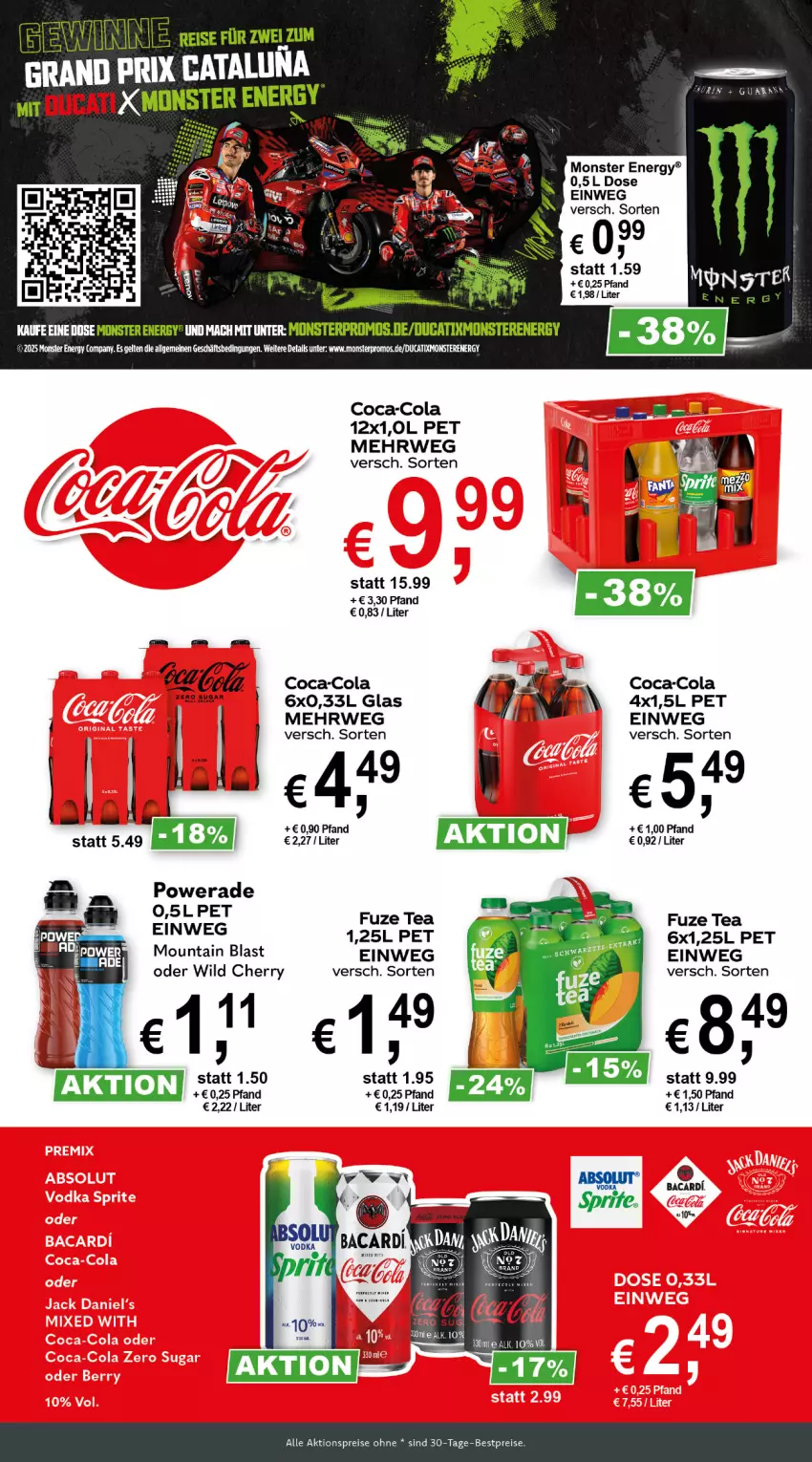 Aktueller Prospekt Getraenkeland - von 03.08 bis 15.08.2025 - strona 6 - produkty: aktionspreis, bestpreis, bestpreise, coca-cola, cola, eis, fuze tea, monster, Monster Energy, reis, rwe, Ti, Wild